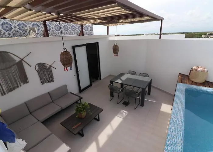 Amazing!! Ph 2 Bdrm + Private Rooftop &pool /aldea Zama *